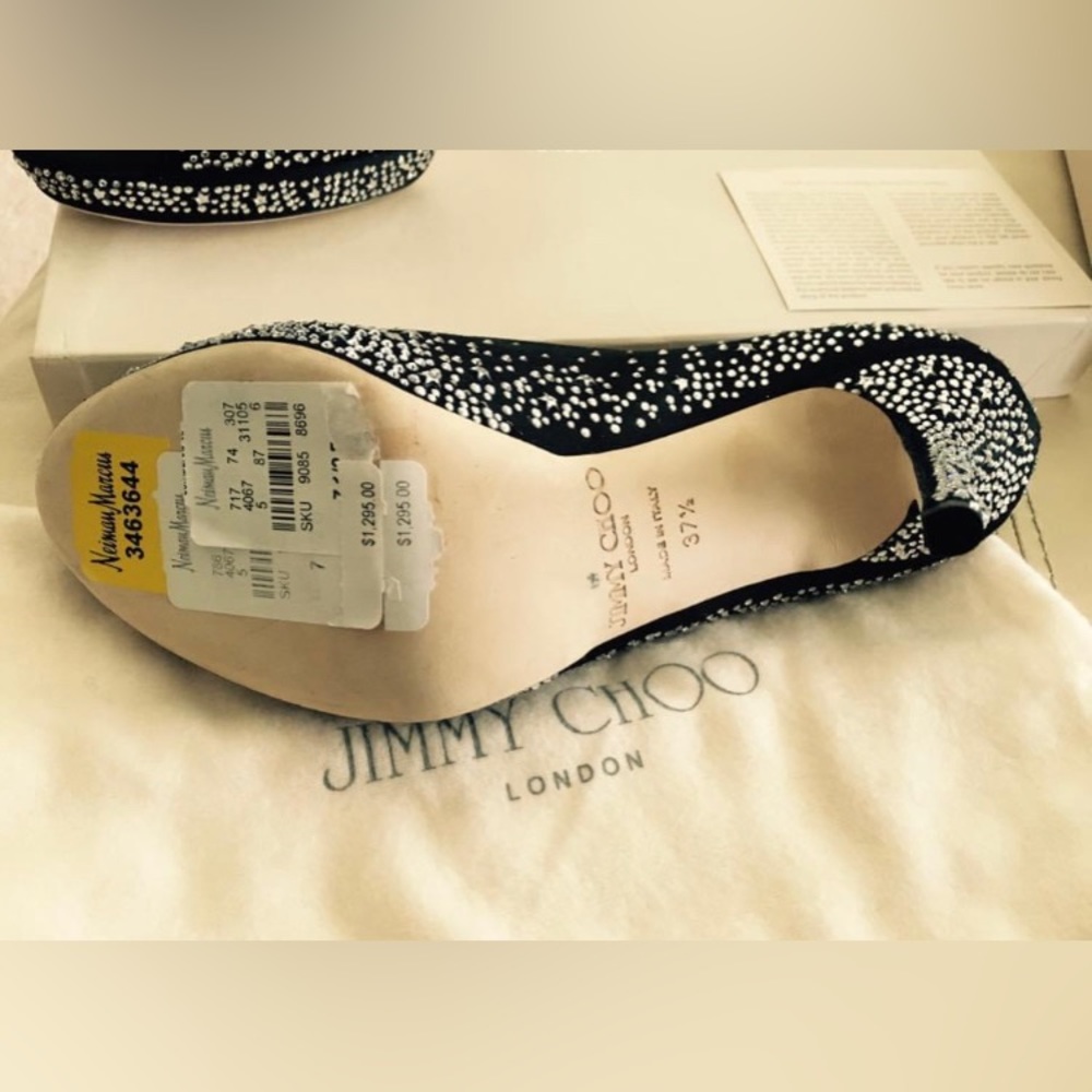JIMMY Choo London Satin Hotflix black NIB - Picture 12 of 16